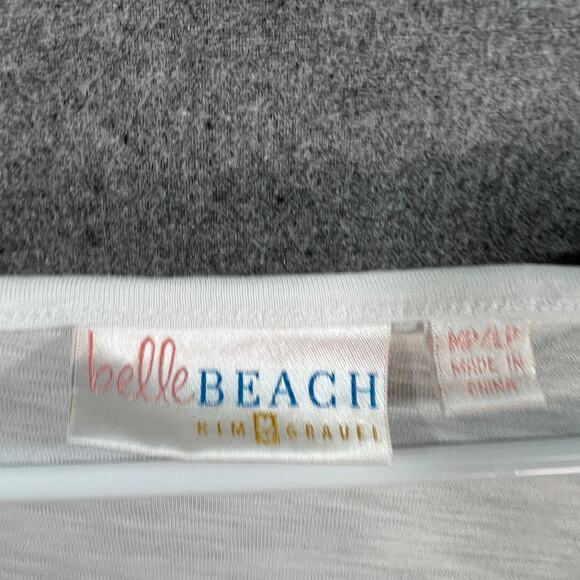 Belle Beach by Kim Gravel Petite Slub Knit Cover Up White, Petite M/L - Picture 3 of 14